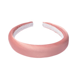 SATIN HAIR BAND BROAD ROSE