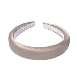 SATIN HAIR BAND BROAD TAUPE