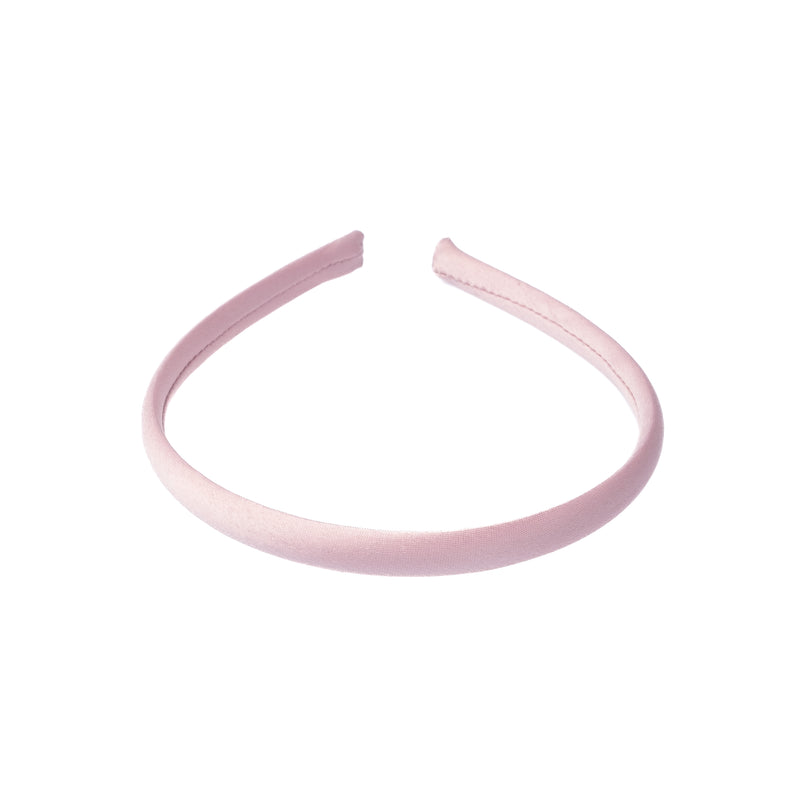 SATIN HAIR BAND THIN LIGHT ROSE