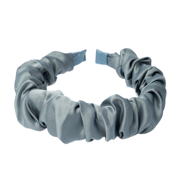 SATIN HAIR BAND WAVE DARK SAGE