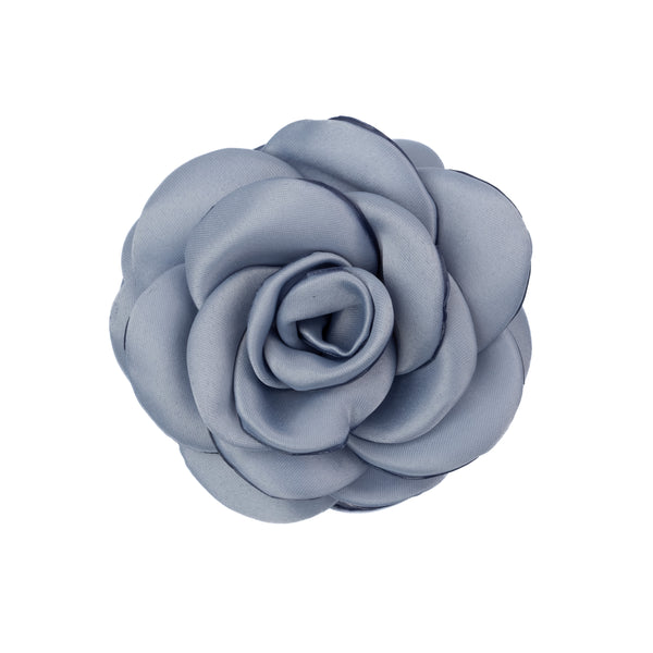 SATIN ROSE HAIR CLAW LIGHT BLUE