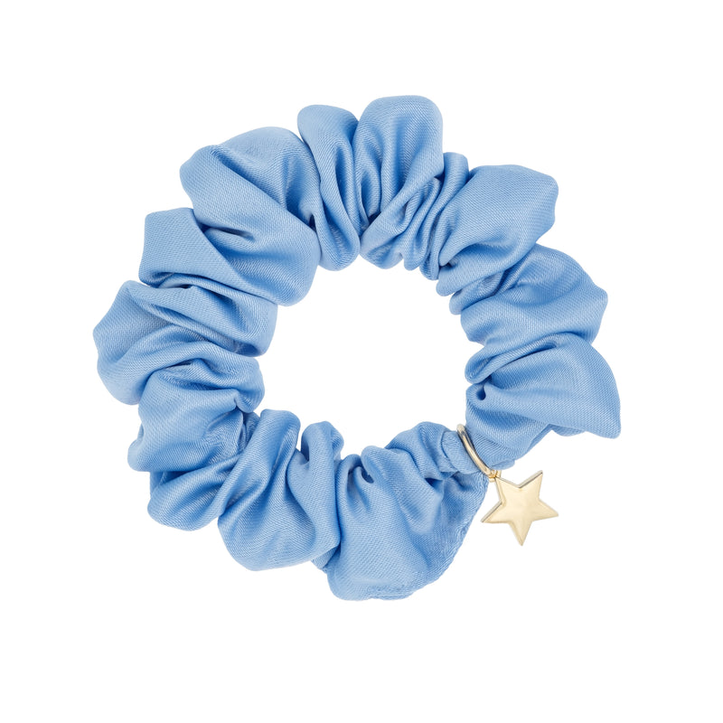 SATIN SCRUNCHIE IBIZA BLUE