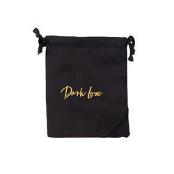 SATIN SILK JEWELLERY POUCH BLACK W/GOLD