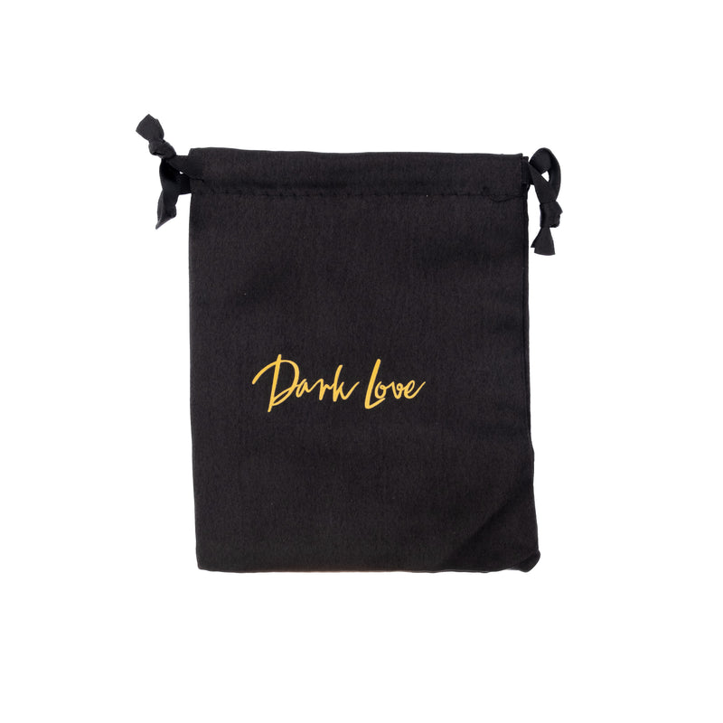 SATIN SILK JEWELLERY POUCH BLACK W/GOLD