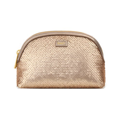 SEQUIN MAKE-UP POUCH SMALL CHAMPAGNE