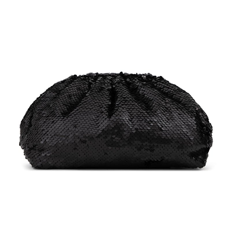 SEQUIN POUCH BAG BLACK