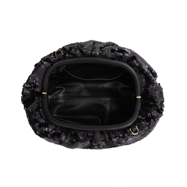 SEQUIN POUCH BAG BLACK