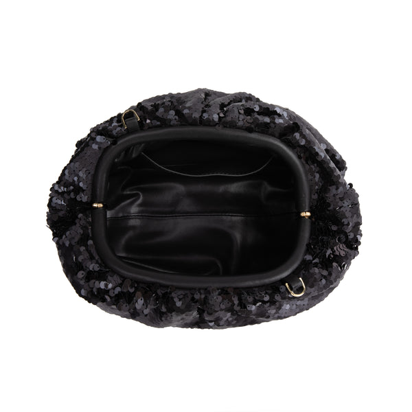 SEQUIN SMALL POUCH BLACK