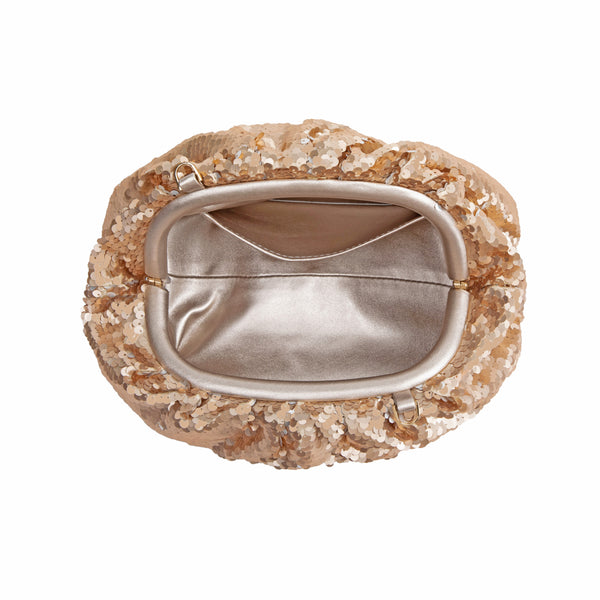 SEQUIN SMALL POUCH CHAMPAGNE
