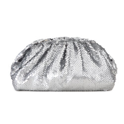 SEQUIN SMALL POUCH SILVER