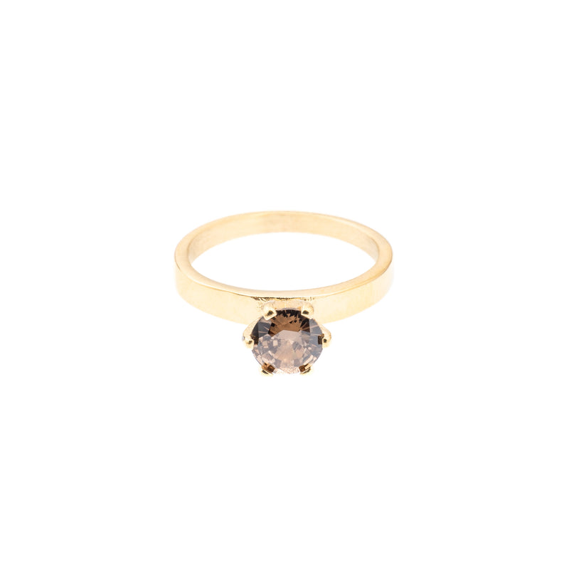 SINGLE CRYSTAL RING SOFT BROWN