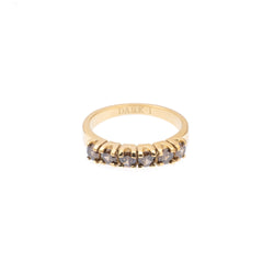 SIX STONE CRYSTAL RING SOFT BROWN