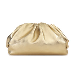 LEATHER POUCH BAG GOLD METALLIC