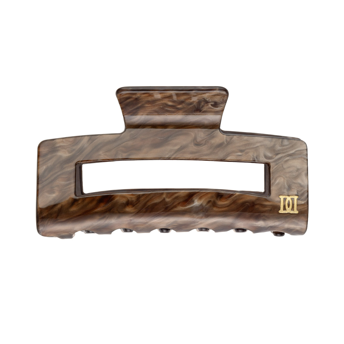SQUARE HAIR CLAW LARGE CHOCOLATE BROWN