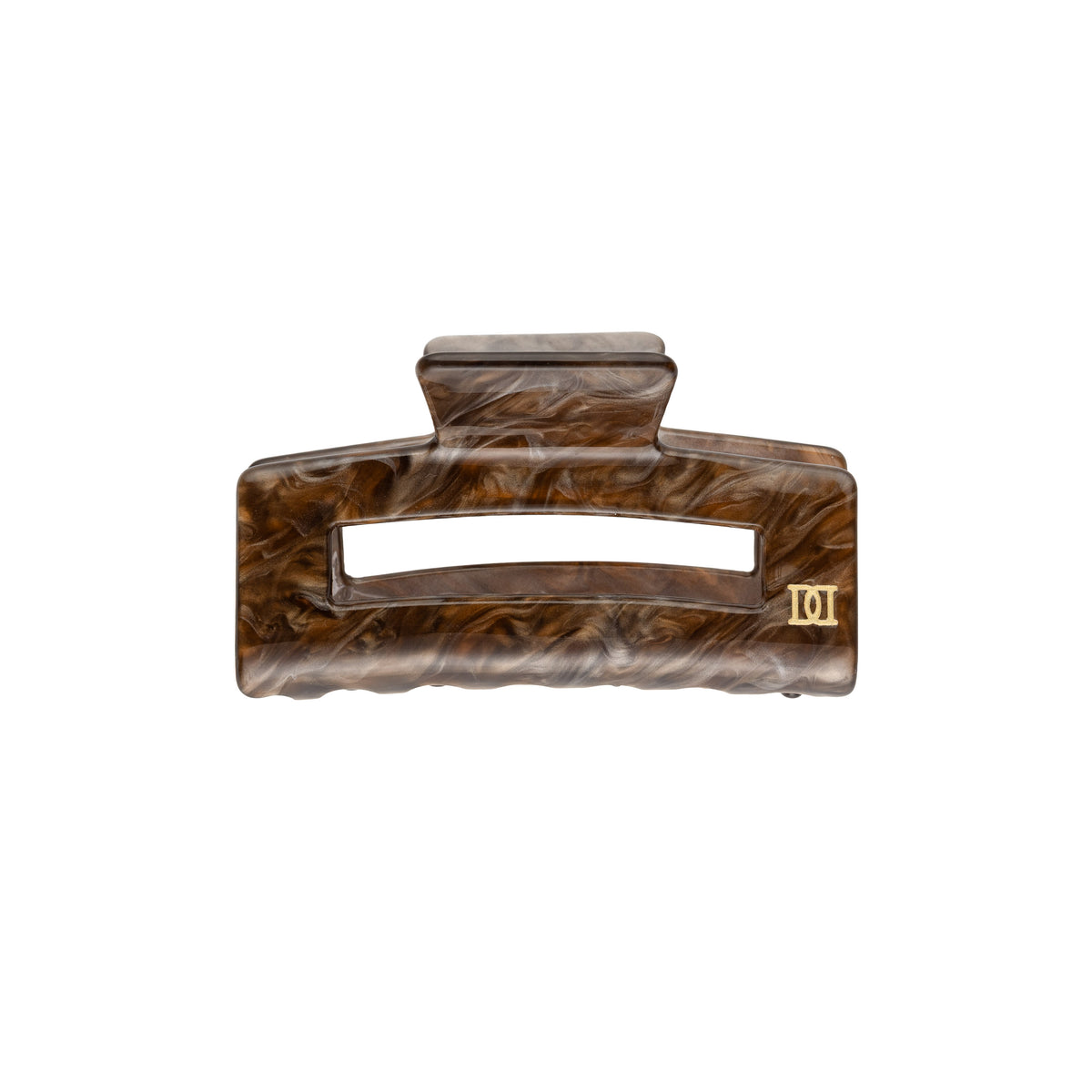 SQUARE HAIR CLAW SMALL CHOCOLATE BROWN