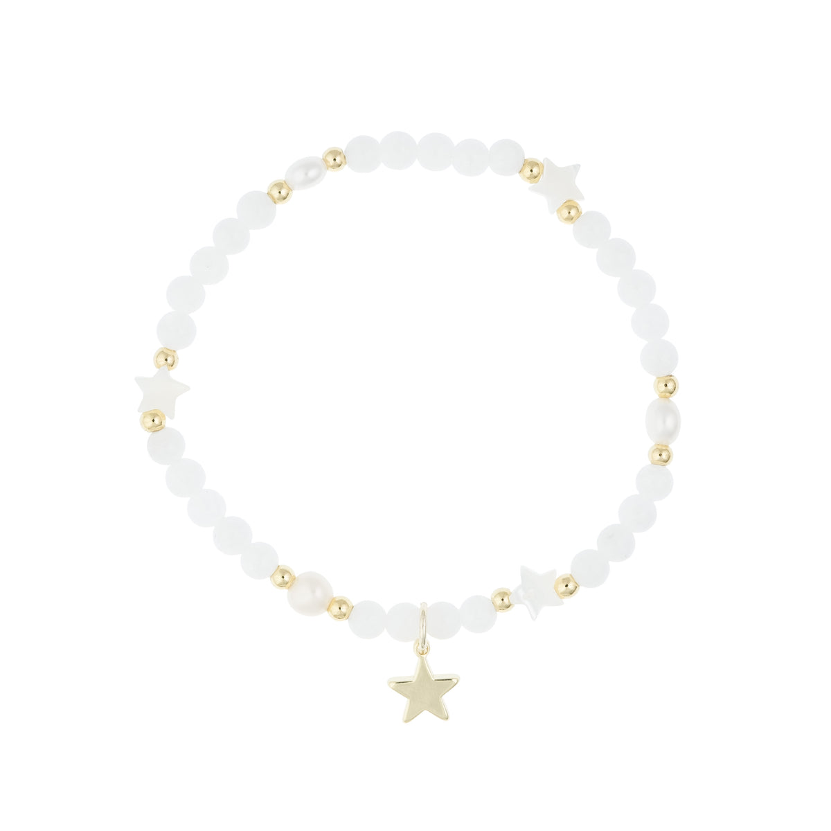 STONE BEAD BRACELET W/MOP STAR & PEARLS YELLOW JADE STONE BEAD BRACELET W/MOP STAR & PEARLS YELLOW JADE