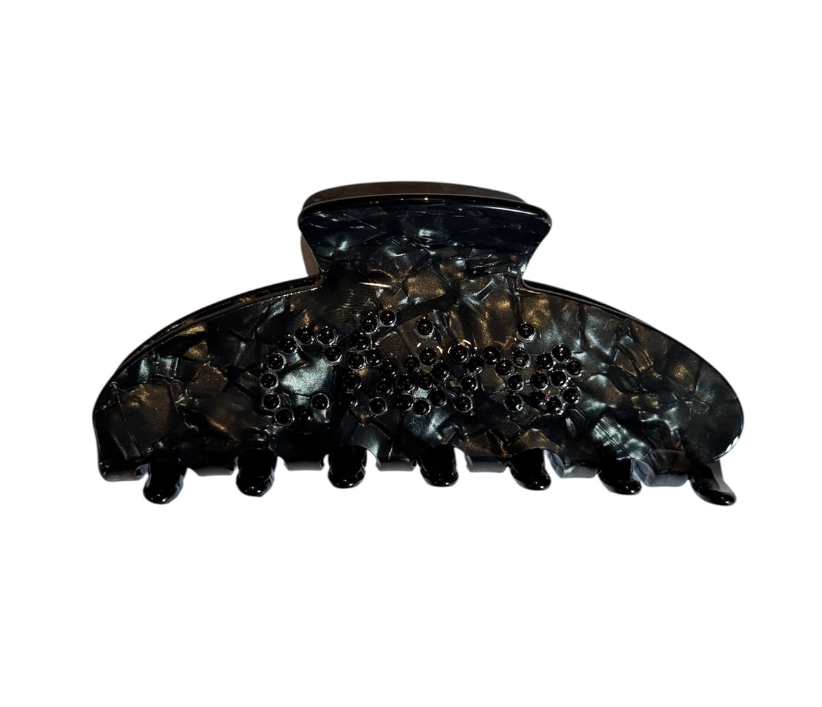 TEXT HAIR CLAW "CHÉRIE" BLACK W/BLACK