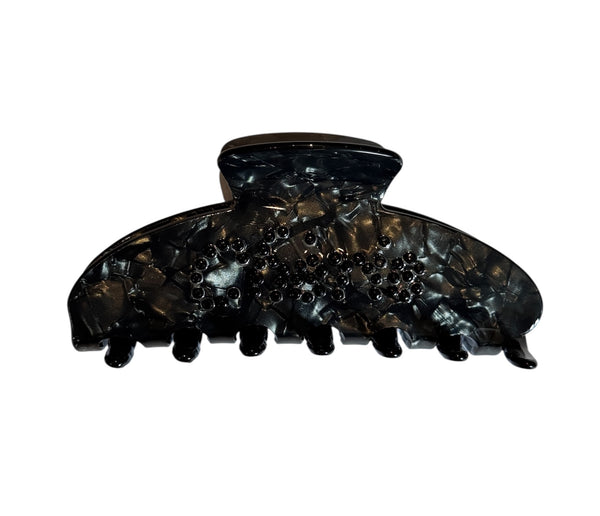 TEXT HAIR CLAW "CHÉRIE" BLACK W/BLACK