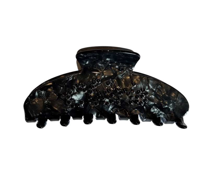 TEXT HAIR CLAW "CHÉRIE" BLACK W/BLACK