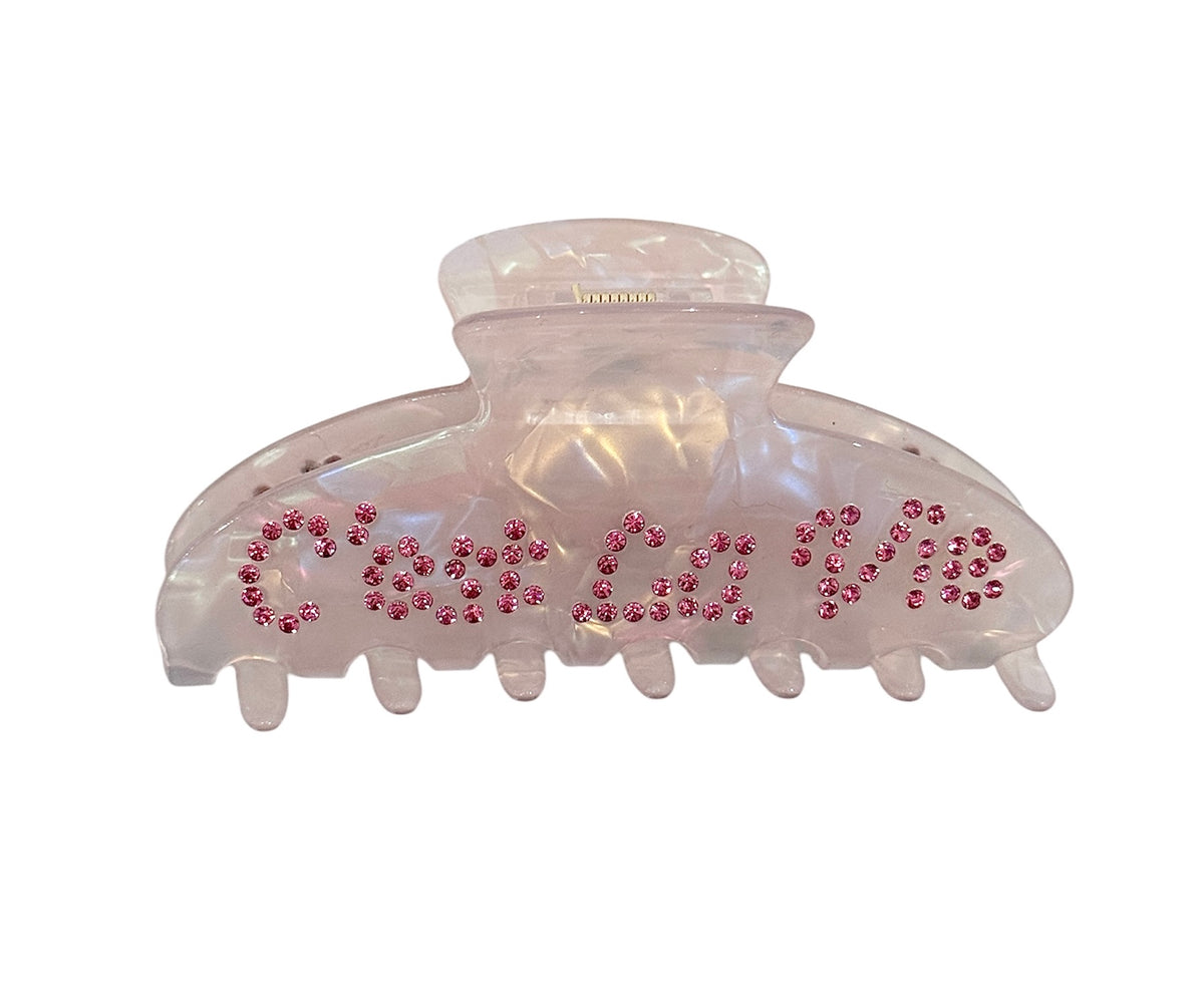 TEXT HAIR CLAW "C´EST LA VIE" SAND