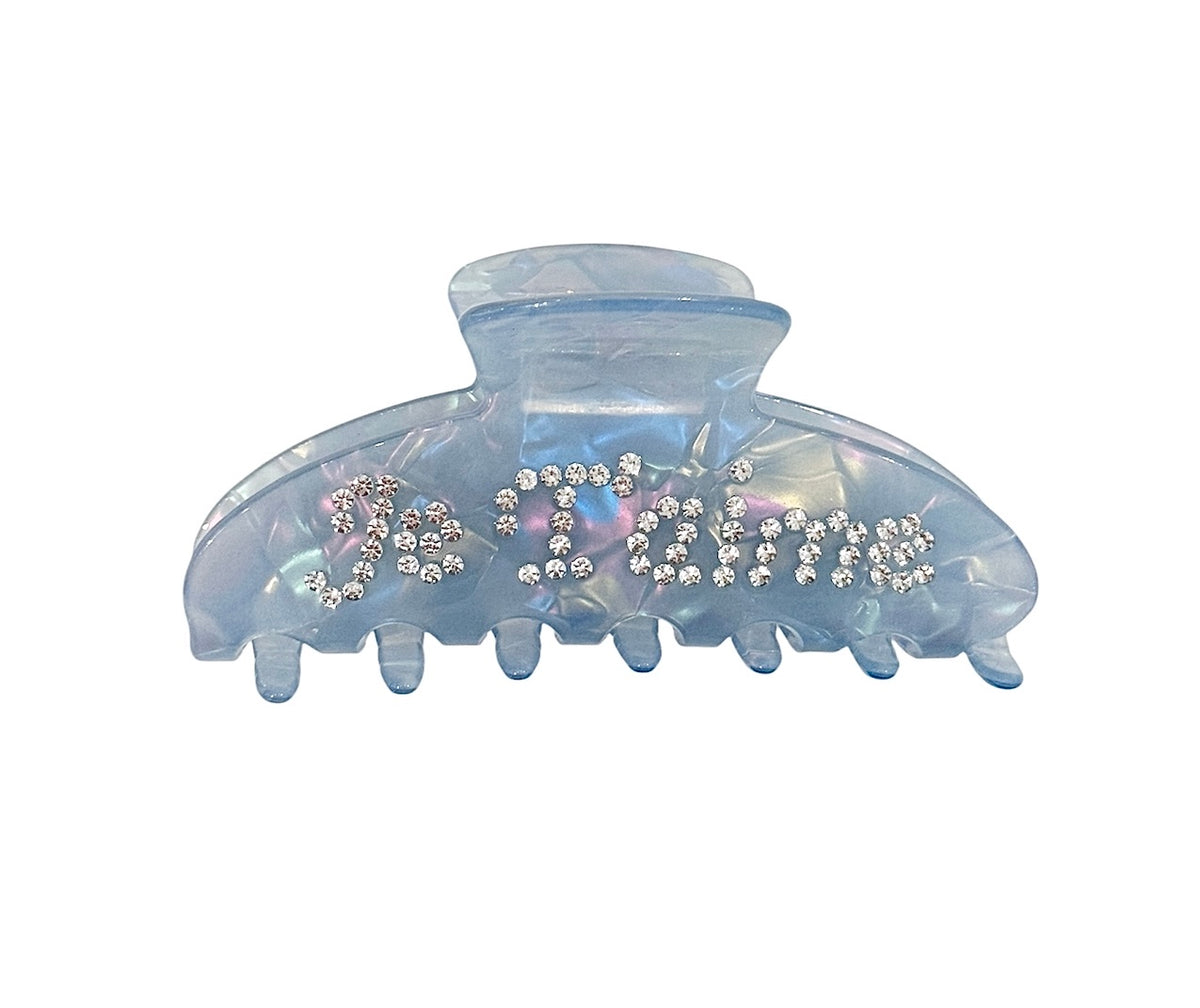 TEXT HAIR CLAW "J´TAIME" COOL BLUE