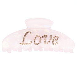 TEXT HAIR CLAW "LOVE" PALER ROSE W/ROSE