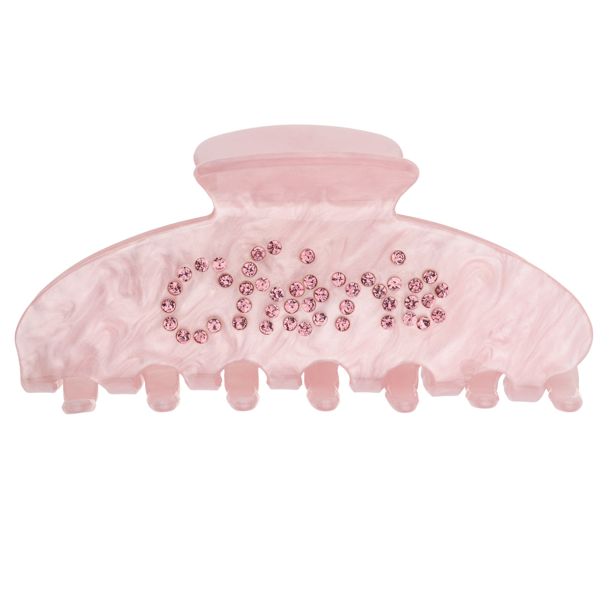 TEXT HAIR CLAW "CHÉRIE" PALE ROSE W/PALE ROSE