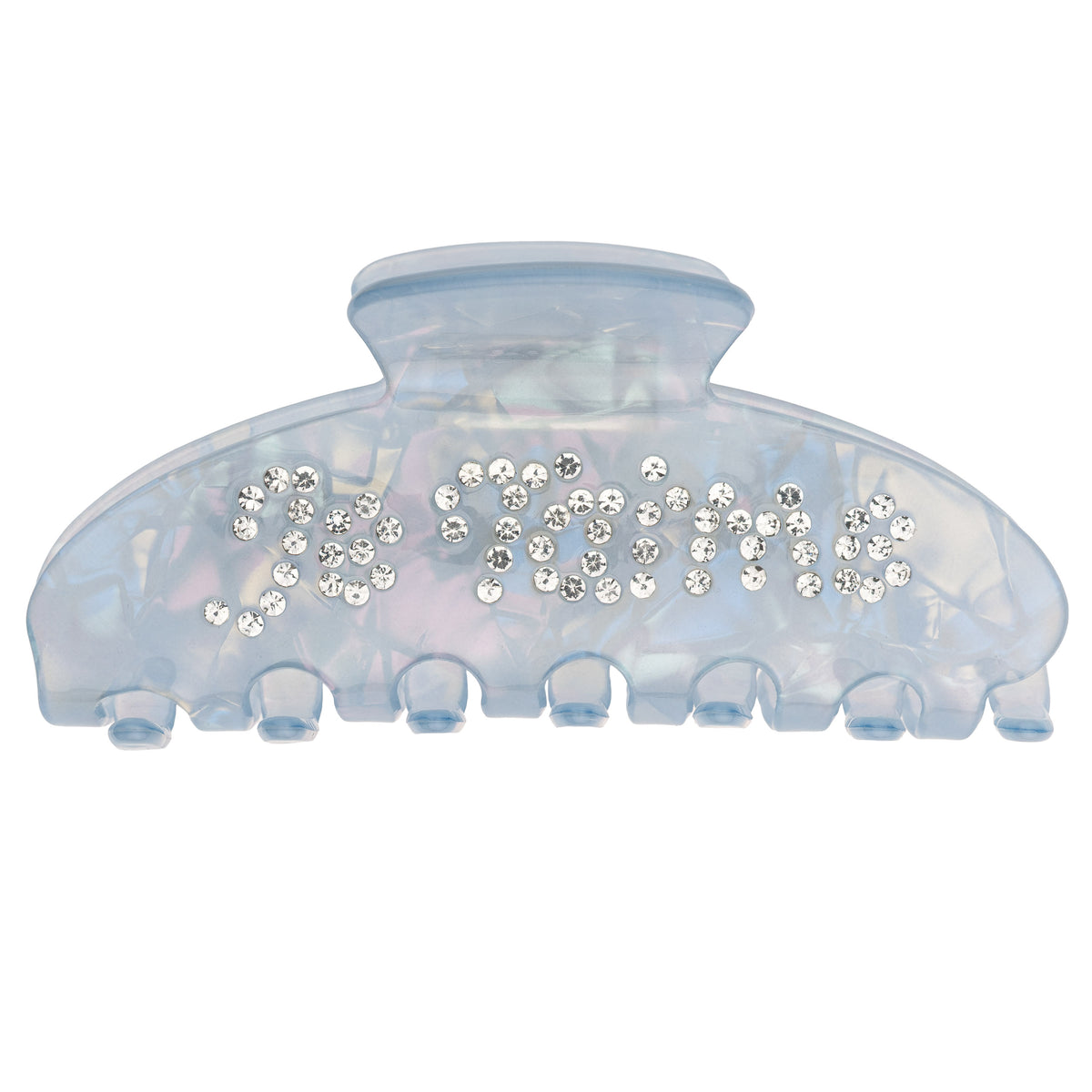 TEXT HAIR CLAW "J´TAIME" COOL BLUE W/CRYSTAL