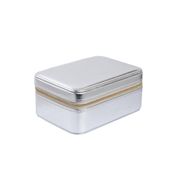 METALLIC JEWELLERY BOX SILVER