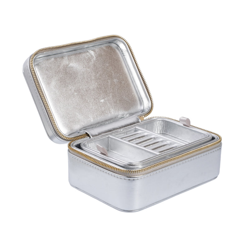 METALLIC JEWELLERY BOX SILVER