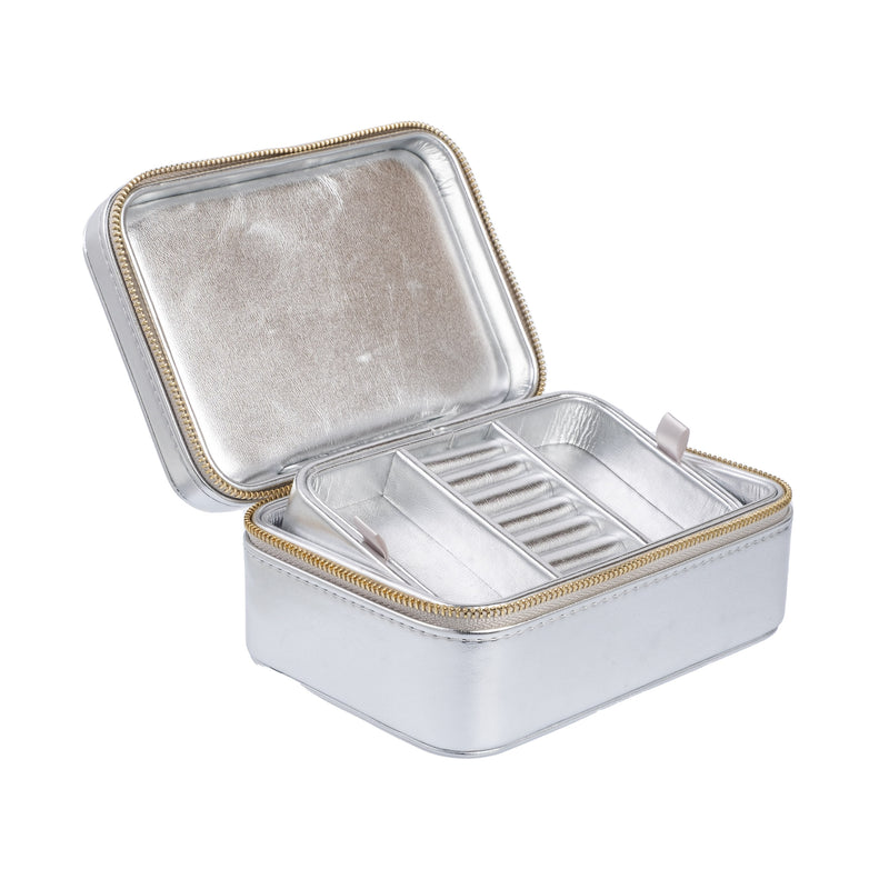 METALLIC JEWELLERY BOX SILVER