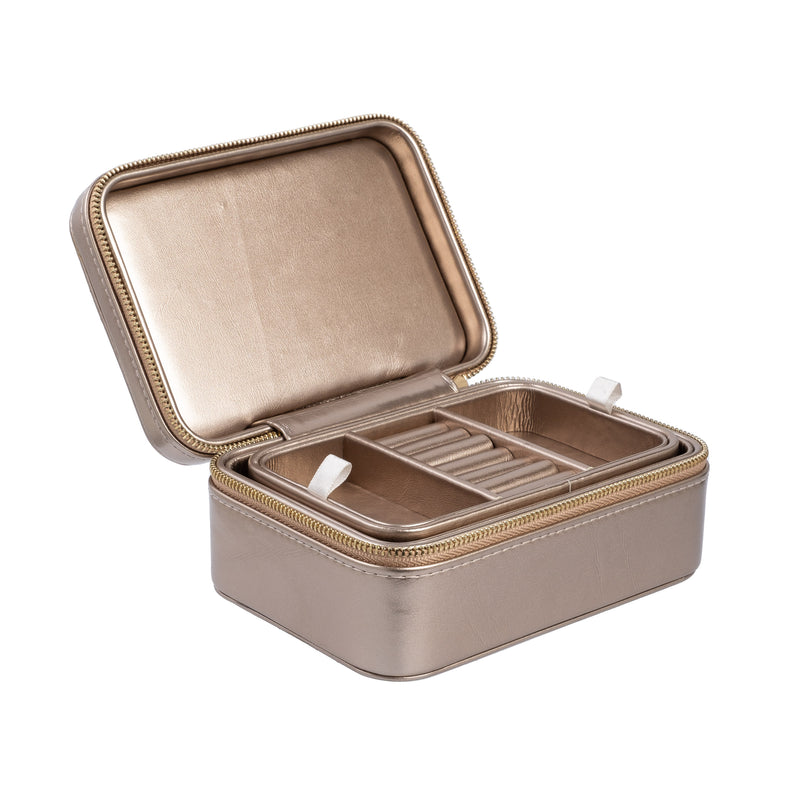 METALLIC JEWELLERY BOX CHAMPAGNE