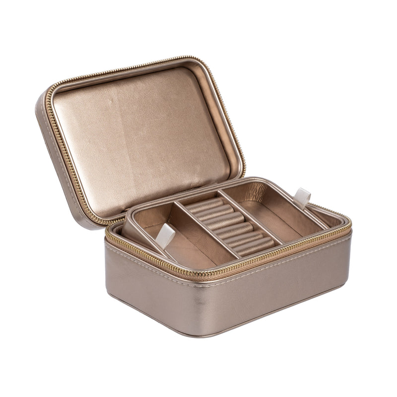 METALLIC JEWELLERY BOX CHAMPAGNE