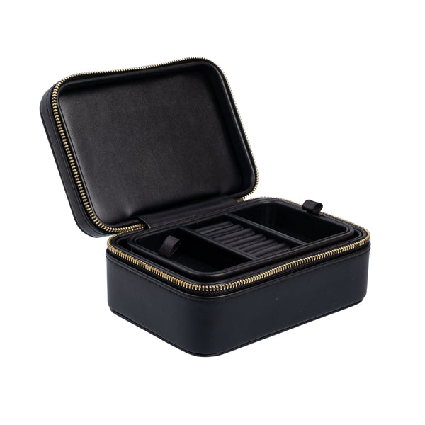 LEATHER JEWELLERY BOX BLACK