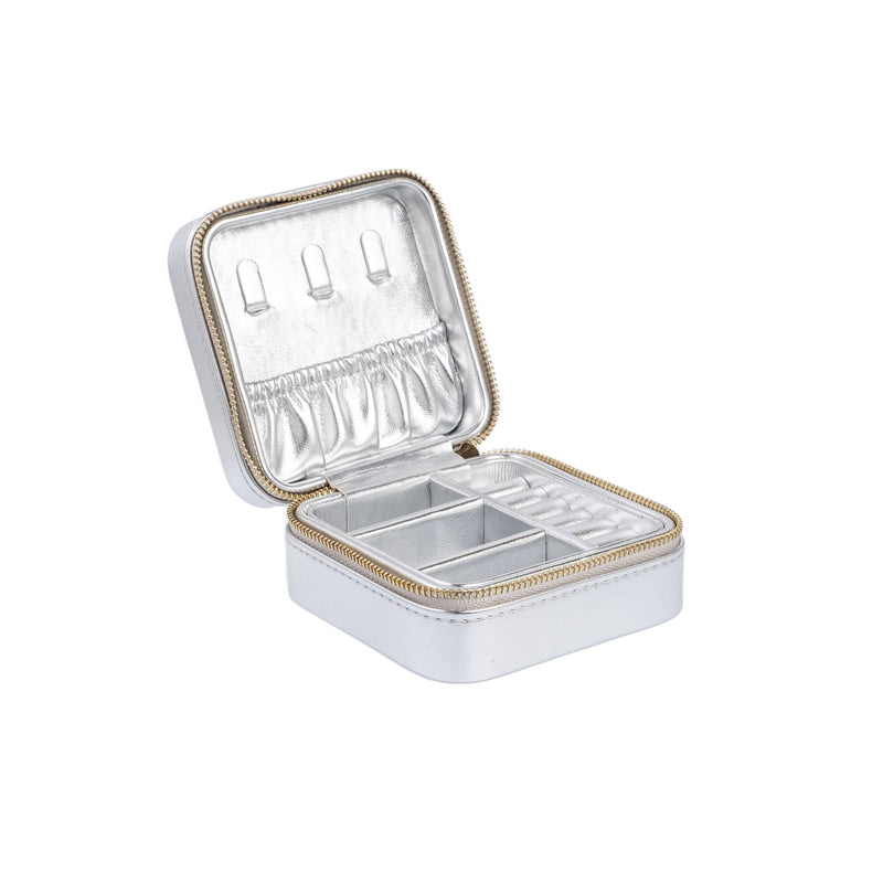 METALLIC JEWELLERY BOX MINI SILVER