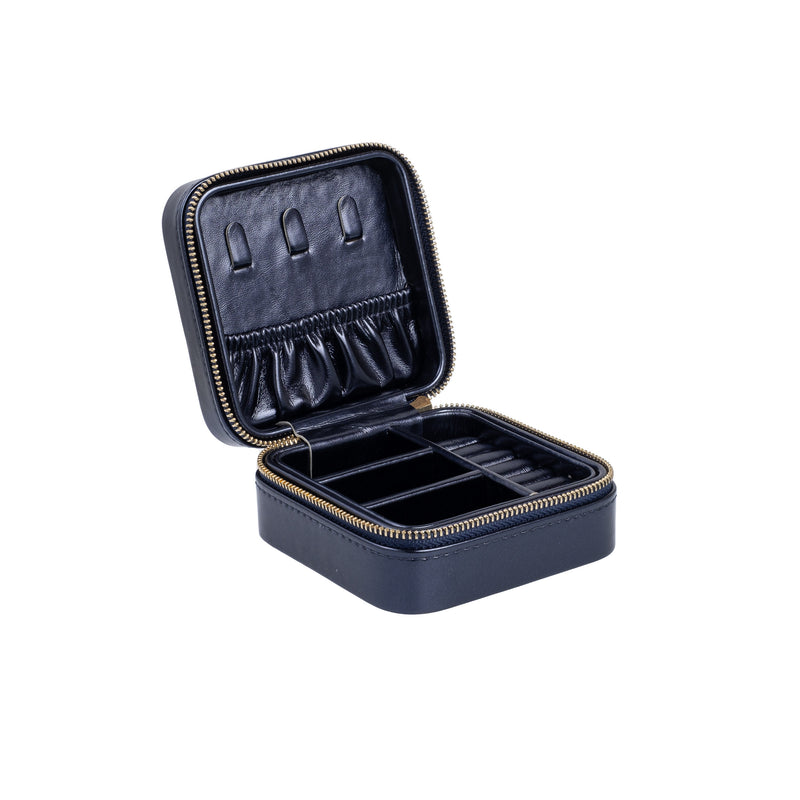 METALLIC JEWELLERY BOX MINI NAVY BLUE