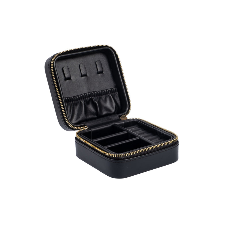 LEATHER JEWELLERY BOX MINI BLACK