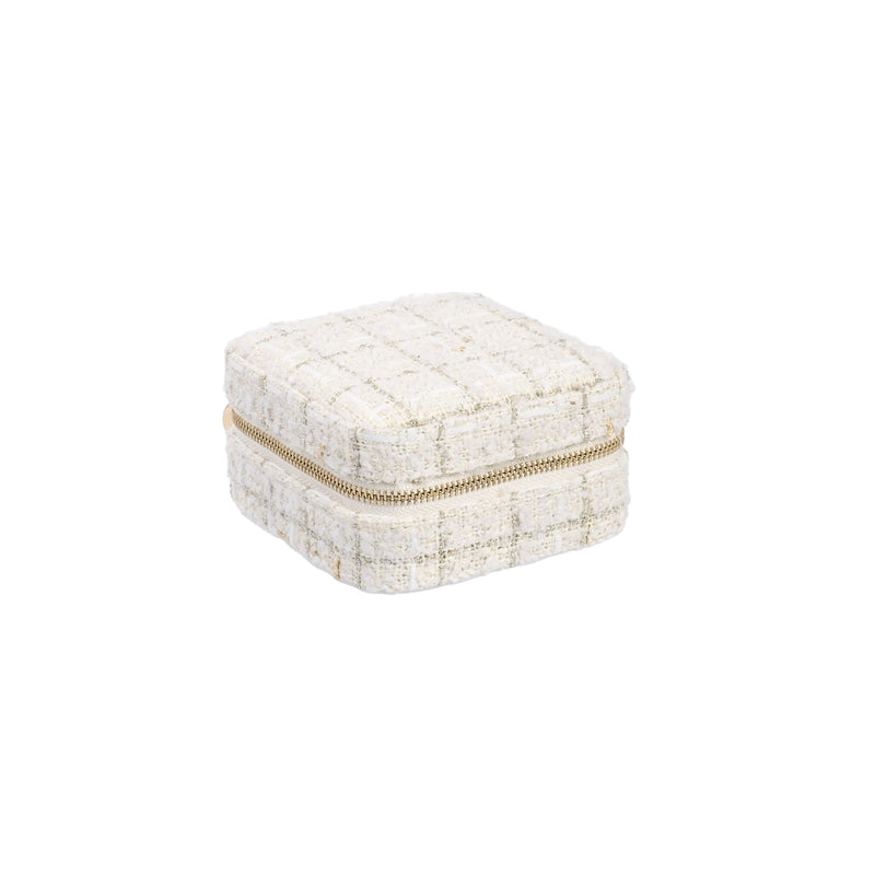 TWEED JEWELLERY BOX MINI VANILLA