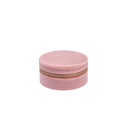 VELVET JEWELLERY BOX ROUND SPARKLED ROSE VELVET JEWELLERY BOX ROUND SPARKLED ROSE