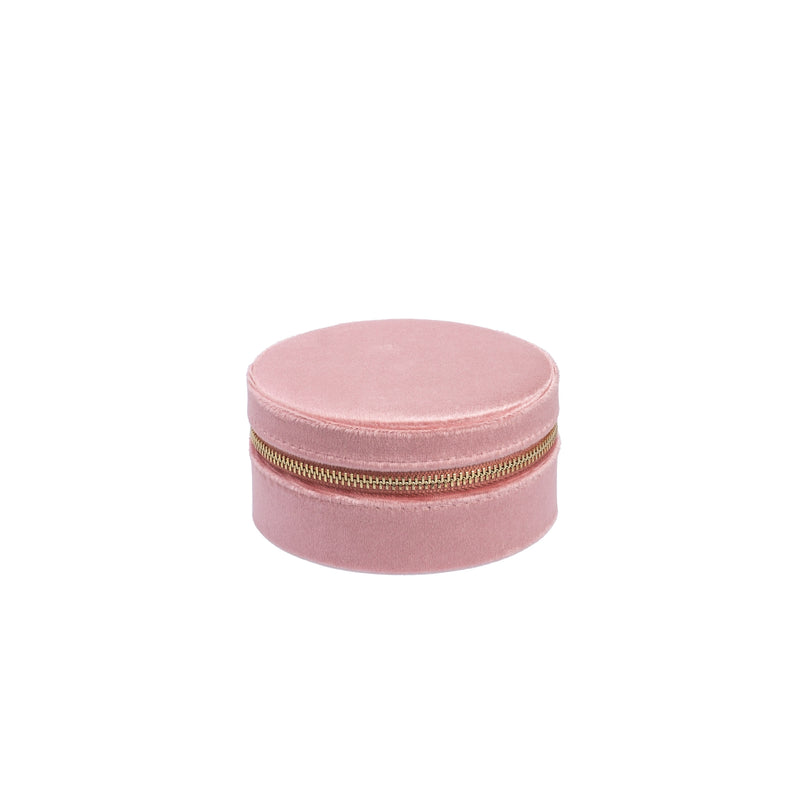 VELVET JEWELLERY BOX ROUND SPARKLED ROSE VELVET JEWELLERY BOX ROUND SPARKLED ROSE