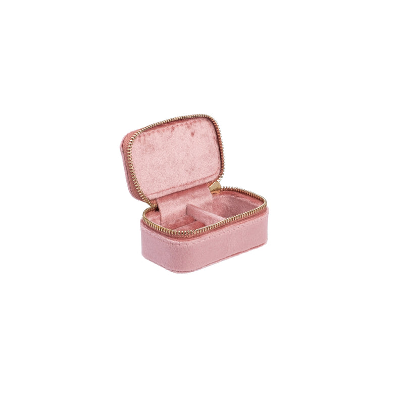 VELVET JEWELLERY BOX MICRO SPARKLED ROSE