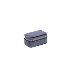 VELVET JEWELLERY BOX MICRO SPARKLED STEEL BLUE