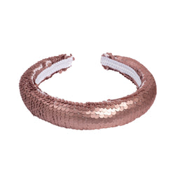 SEQUIN HAIR BAND BROAD ROSE