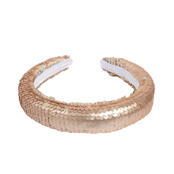 SEQUIN HAIR BAND BROAD CHAMPAGNE