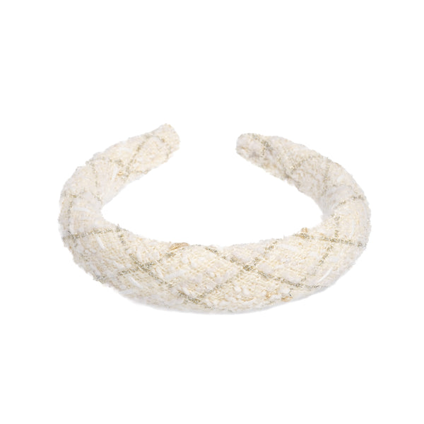 TWEED HAIR BAND BROAD VANILLA