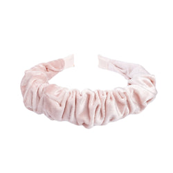 VELVET HAIR BAND WAVE SPARKLED PALE ROSE