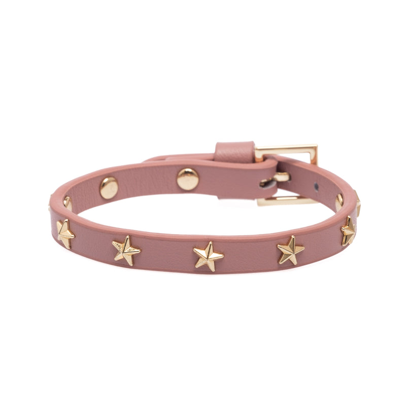 LEATHER STAR STUD BRACELET MINI ROSE