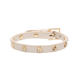 LEATHER STAR STUD BRACELET VANILLA