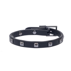 LEATHER STUD BRACELET MINI BLACK W/GUN