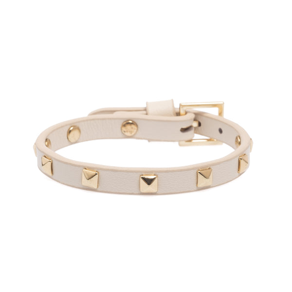 LEATHER STUD BRACELET MINI VANILLA